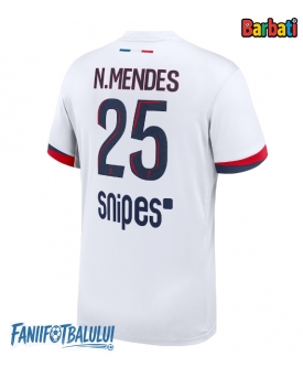 Paris Saint-Germain Nuno Mendes #25 Tricou Fotbal Replică 2025-26 Barbati Deplasare